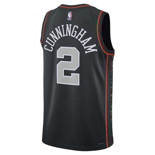 Cade Cunningham Detroit Pistons Nike Unisex 2023/24 Swingman Jersey - Black - City Edition - Image 3