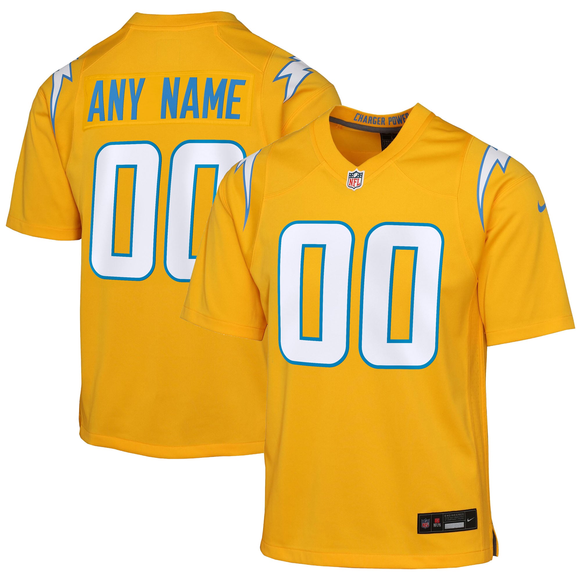 Los Angeles Chargers Nike Youth Alternate Super Chargers Game Custom Jersey - Navy/Gold - Image 6