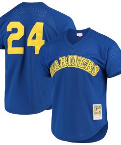 Ken Griffey Jr. Seattle Mariners Cooperstown Mesh Batting Practice Jersey - Royal/Navy