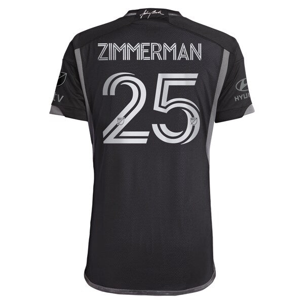 Walker Zimmerman Nashville SC adidas 2024 Man In Black Kit Authentic Player Jersey - Black - Image 3