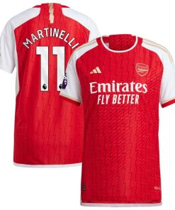 Gabriel Martinelli Arsenal adidas 2023/24 Home Authentic Player Jersey - Red/Yellow