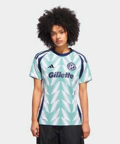 Alternative view of New England Revolution adidas Women's 2025 Eastern White Pine x Flag of New England Replica Jersey - White