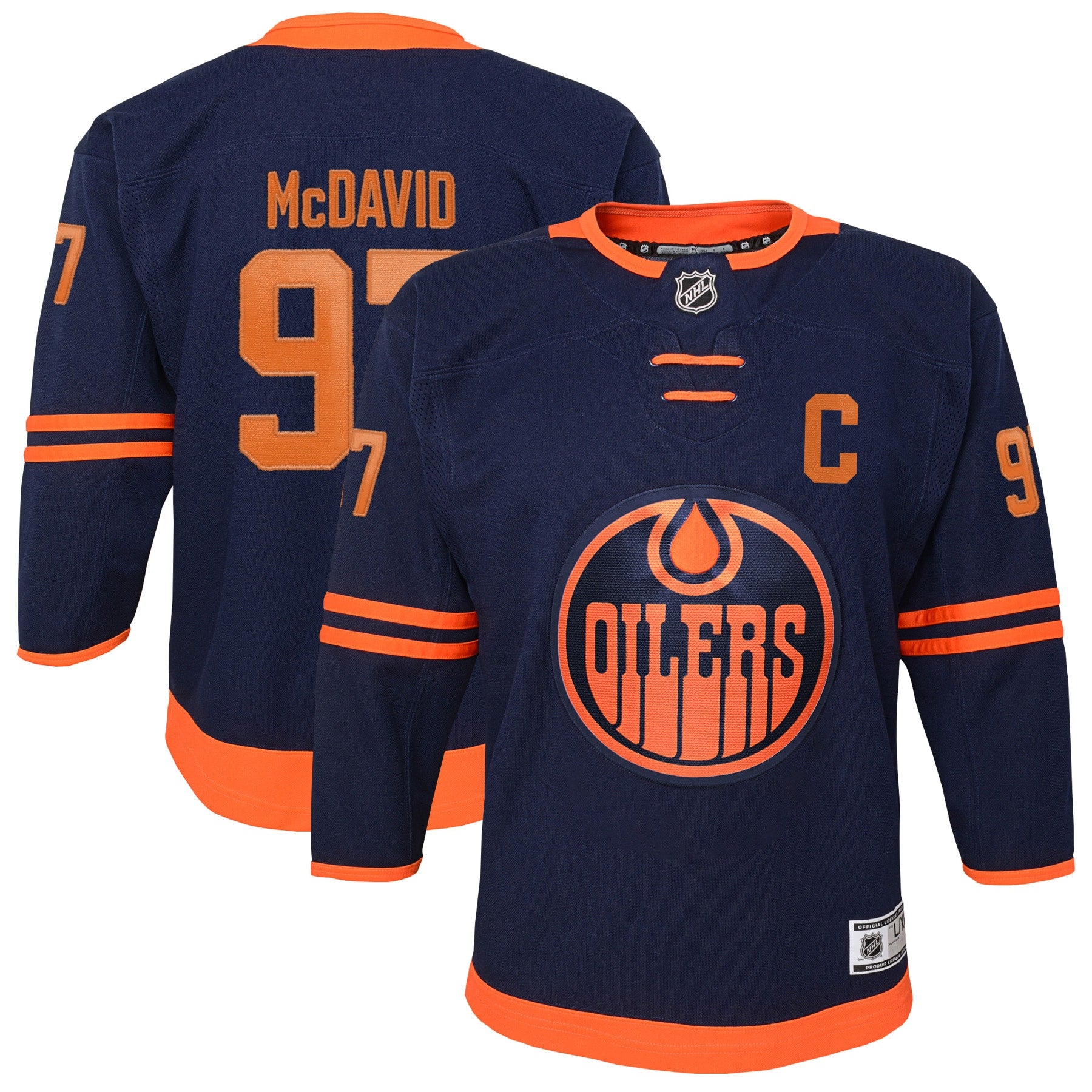 Connor McDavid Edmonton Oilers Youth Home Premier Player Jersey - Royal/Navy - Image 6