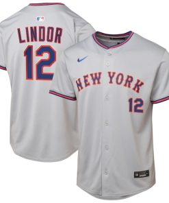 Francisco Lindor New York Mets Nike Youth Road Limited Jersey?¨C Gray/Rush Blue