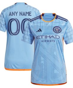 New York City FC adidas Women's 2024 The Interboro Kit Replica Custom Jersey - Light Blue
