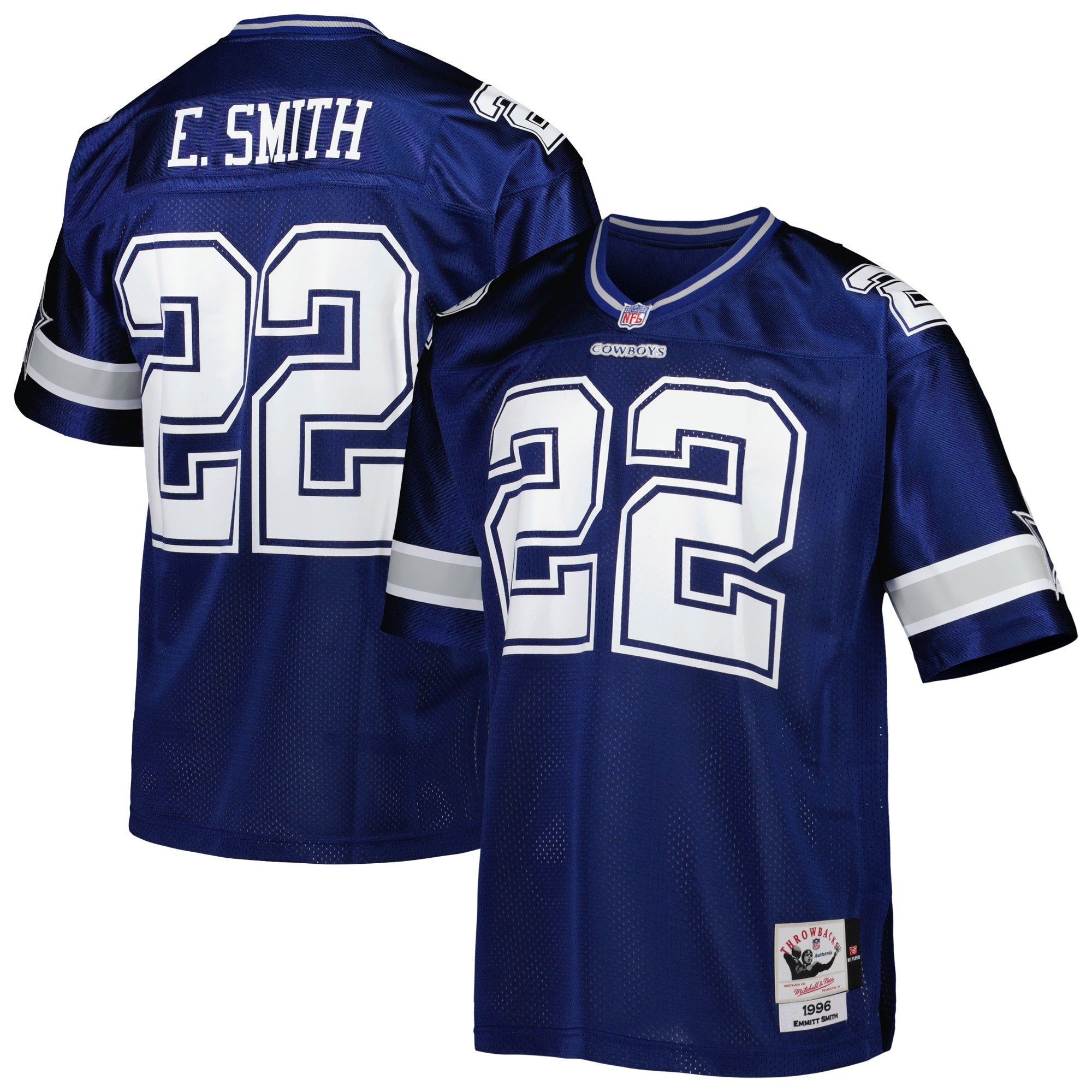 Emmitt Smith Dallas Cowboys 1994 Authentic Throwback Retired Player Jersey - White/Navy - Image 5