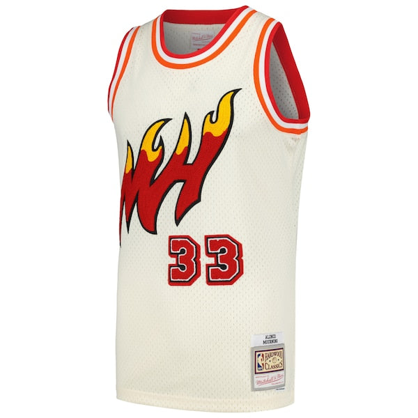 Alonzo Mourning Miami Heat Chainstitch Swingman Jersey - Cream - Image 2