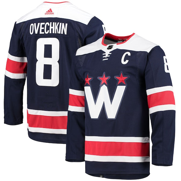 Alexander Ovechkin Washington Capitals adidas Alternate Primegreen Authentic Player Jersey - Navy/Red/White - Image 2