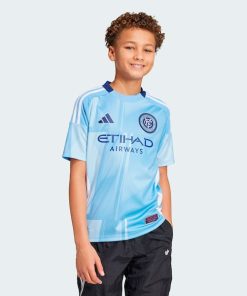 New York City FC adidas Youth 2025 The Excelsior Kit Replica Jersey - Light Blue