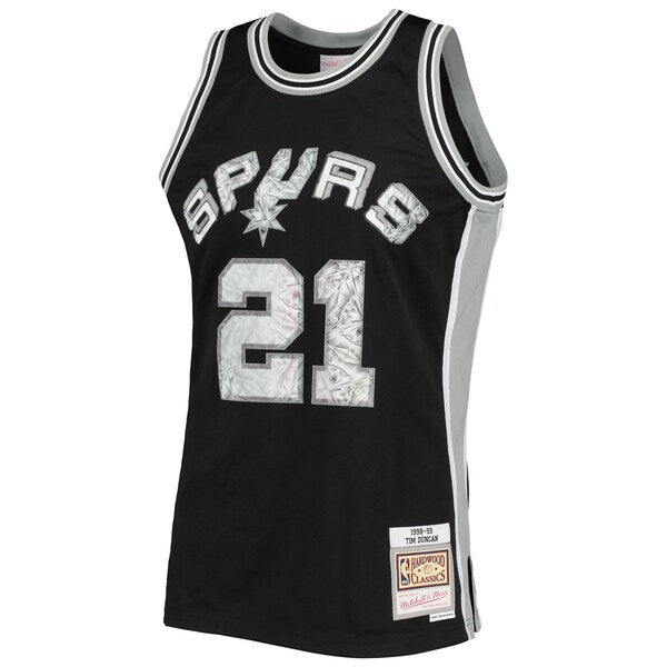 Tim Duncan San Antonio Spurs 1998/99 Hardwood Classics NBA 75th Anniversary Diamond Swingman Jersey - Black - Image 2