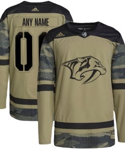 Nashville Predators adidas Military Appreciation Team Authentic Custom Practice Jersey - Camo
