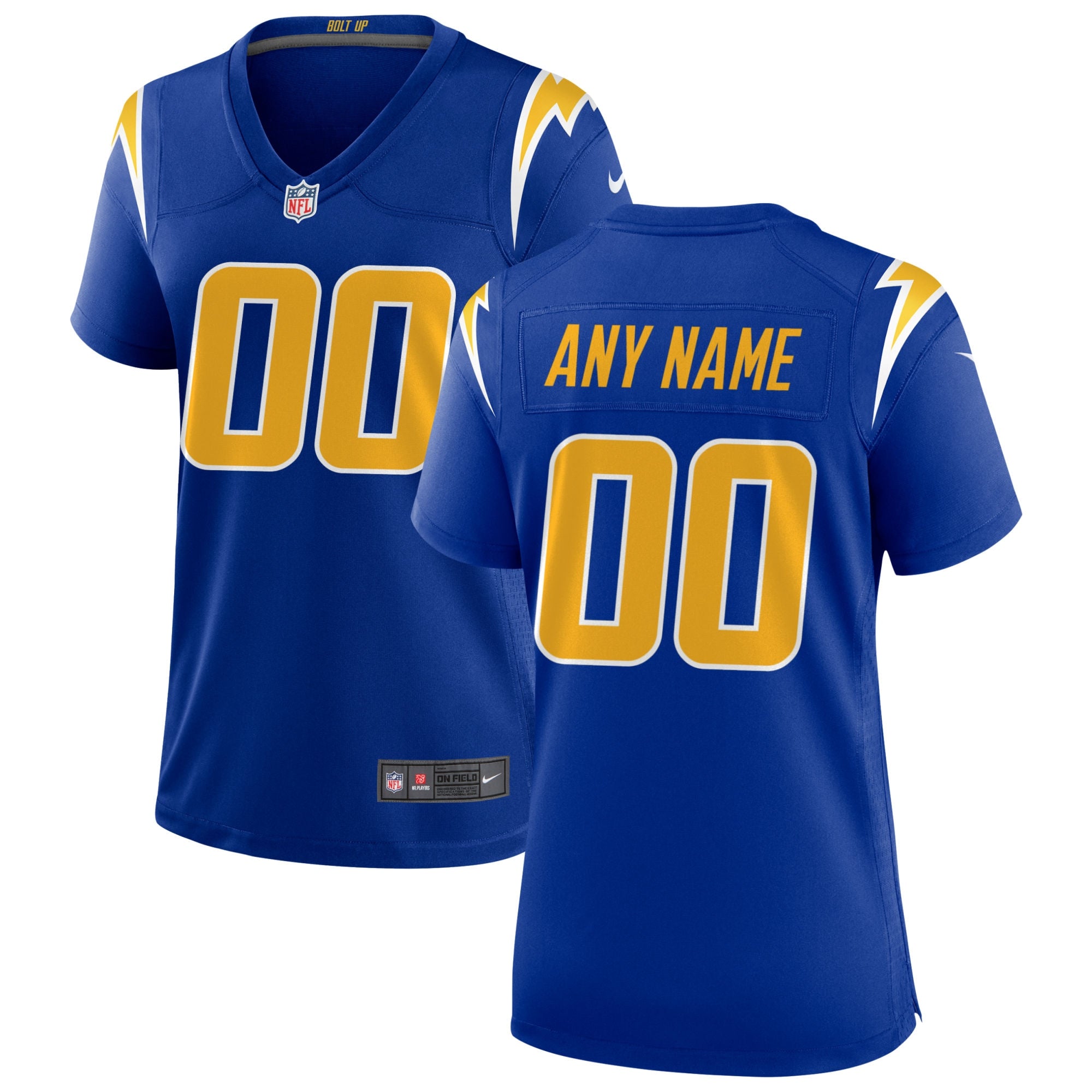 Los Angeles Chargers Nike Women's Alternate Charger Power Game Custom Jersey - Gold/Royal/Powder Blue - Image 10
