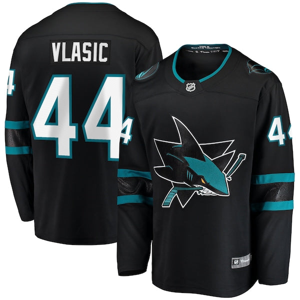 Marc-Edouard Vlasic San Jose Sharks Premier Breakaway Player Jersey - Black/Teal - Image 2