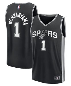 Victor Wembanyama San Antonio Spurs  Youth Fast Break Replica Player Jersey - Icon Edition - Black/White