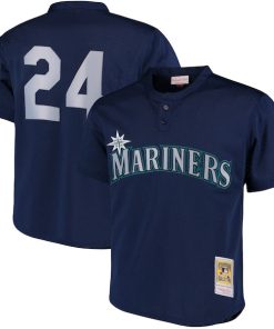 Alternative view of Ken Griffey Jr. Seattle Mariners Cooperstown Collection Mesh Batting Practice Jersey - Navy/Royal
