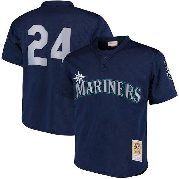 Ken Griffey Jr. Seattle Mariners Cooperstown Collection Mesh Batting Practice Jersey - Navy/Royal - Image 2