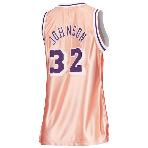 Magic Johnson Los Angeles Lakers Women's 75th Anniversary Rose Gold 1984 Swingman Jersey - Pink - Image 3