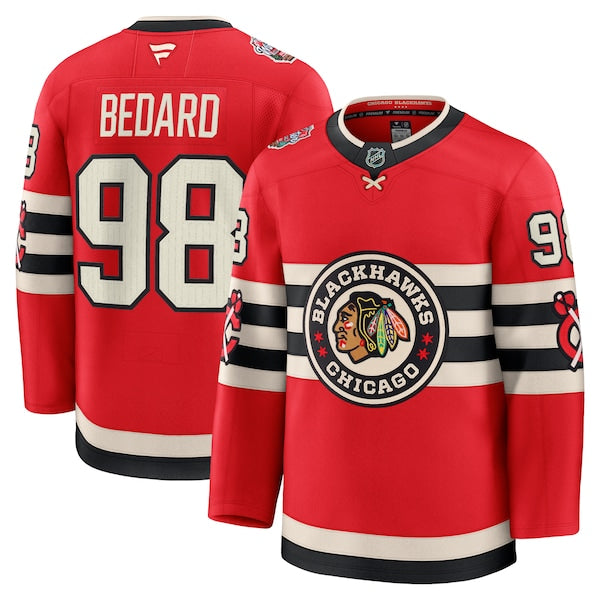 Connor Bedard Chicago Blackhawks 2025 NHL Winter Classic Premium Player Jersey - Red