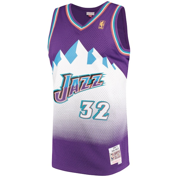 Karl Malone Utah Jazz 1996/97 Hardwood Classics Swingman Jersey - Purple - Image 2