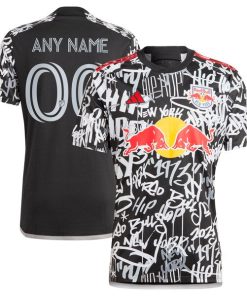 New York Red Bulls adidas 2024 Freestyle Replica Custom Jersey - Black