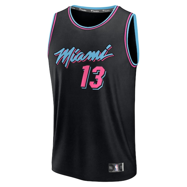 Bam Adebayo Miami Heat Youth 2025/26 City Edition Fast Break Jersey - Black - Image 2