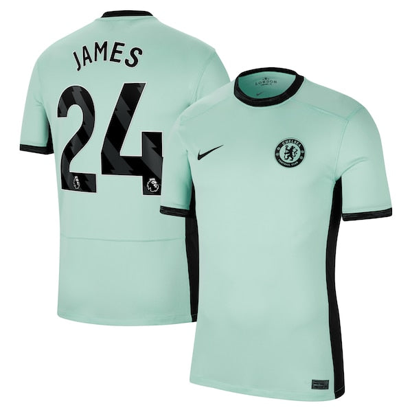 Reece James Chelsea Nike 2023/24 Third Stadium Replica Player Jersey - Mint/Blue/Navy - Image 2