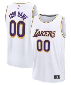 Los Angeles Lakers  Fast Break Custom Replica Jersey - Association Edition  - White/Gold/Purple