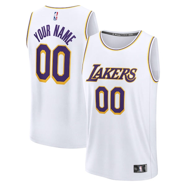 Los Angeles Lakers Fast Break Custom Replica Jersey - Association Edition - White/Gold/Purple