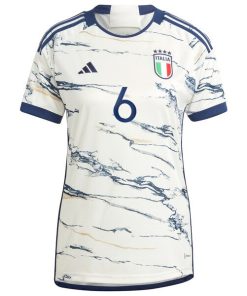 Alternative view of Marco Verratti Italy National Team adidas Women's 2023 Away Replica Jersey - White