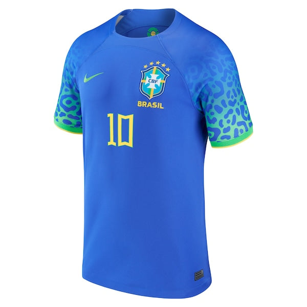 Neymar Jr. Brazil National Team Nike 2022/23 Away Breathe Stadium Replica Player Jersey - Blue - Image 2