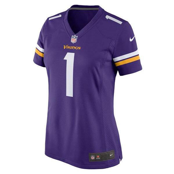 Number 1 Bride Minnesota Vikings Nike Women's Game Jersey - Purple - Image 2