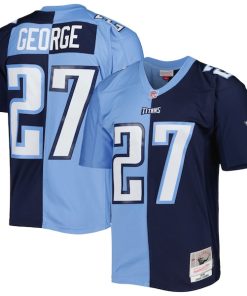 Eddie George Tennessee Titans 1999 Split Legacy Replica Jersey - Navy/Light Blue