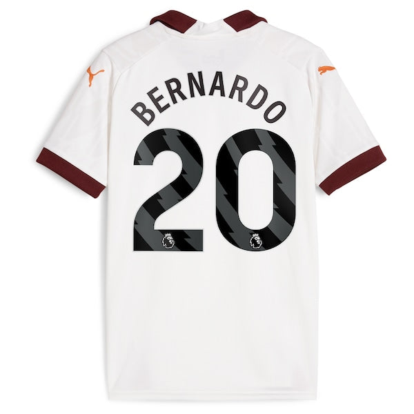 Bernardo Silva Manchester City Puma Youth 2023/24 Away Replica Jersey - White - Image 3