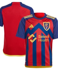 Real Salt Lake adidas Youth 2024 Peak Utah Replica Jersey?¨C Red
