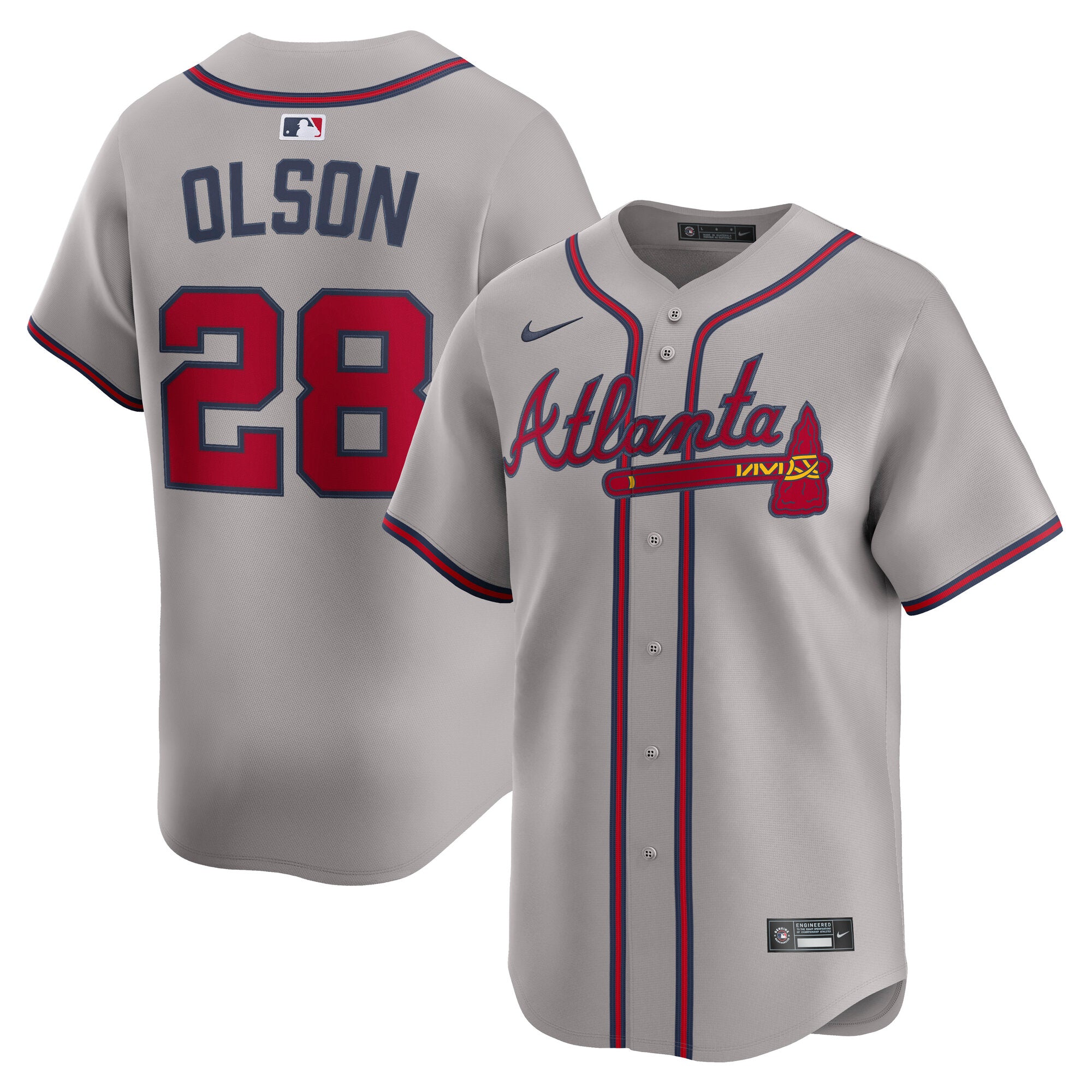 Matt Olson Atlanta Braves Nike Alternate Limited Jersey - Navy/Gray - Image 6