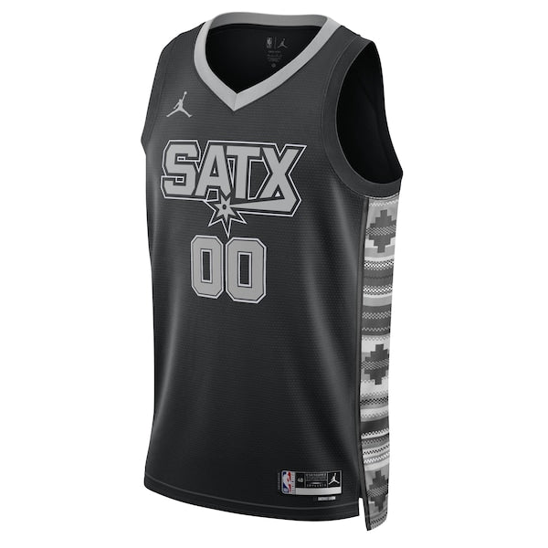 San Antonio Spurs Jordan Brand Unisex 2022/23 Swingman Custom Jersey - Statement Edition - Black - Image 2