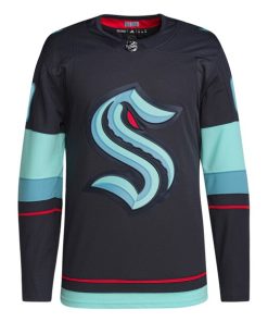 Alternative view of Seattle Kraken adidas  Home  Primegreen Authentic Custom Jersey - Navy