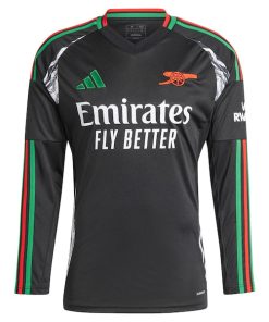 Alternative view of Arsenal adidas 2024/25 Away Replica Long Sleeve Jersey - Black