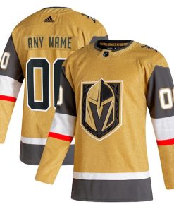Vegas Golden Knights adidas Home Authentic Custom Jersey - Gold