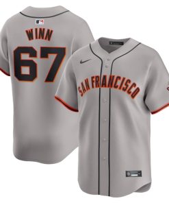Alternative view of Keaton Winn San Francisco Giants Nike Away Limited Player Jersey - Gray/Cream
