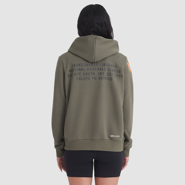 Jacksonville Jaguars Nike Women's 2025 Salute to Service Sideline Standard Issue Dri-FIT Hoodie - Olive - Image 2