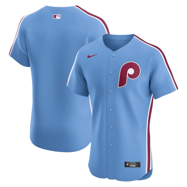 Philadelphia Phillies Nike Alternate Elite Jersey - Light Blue/Cream/White - Image 2