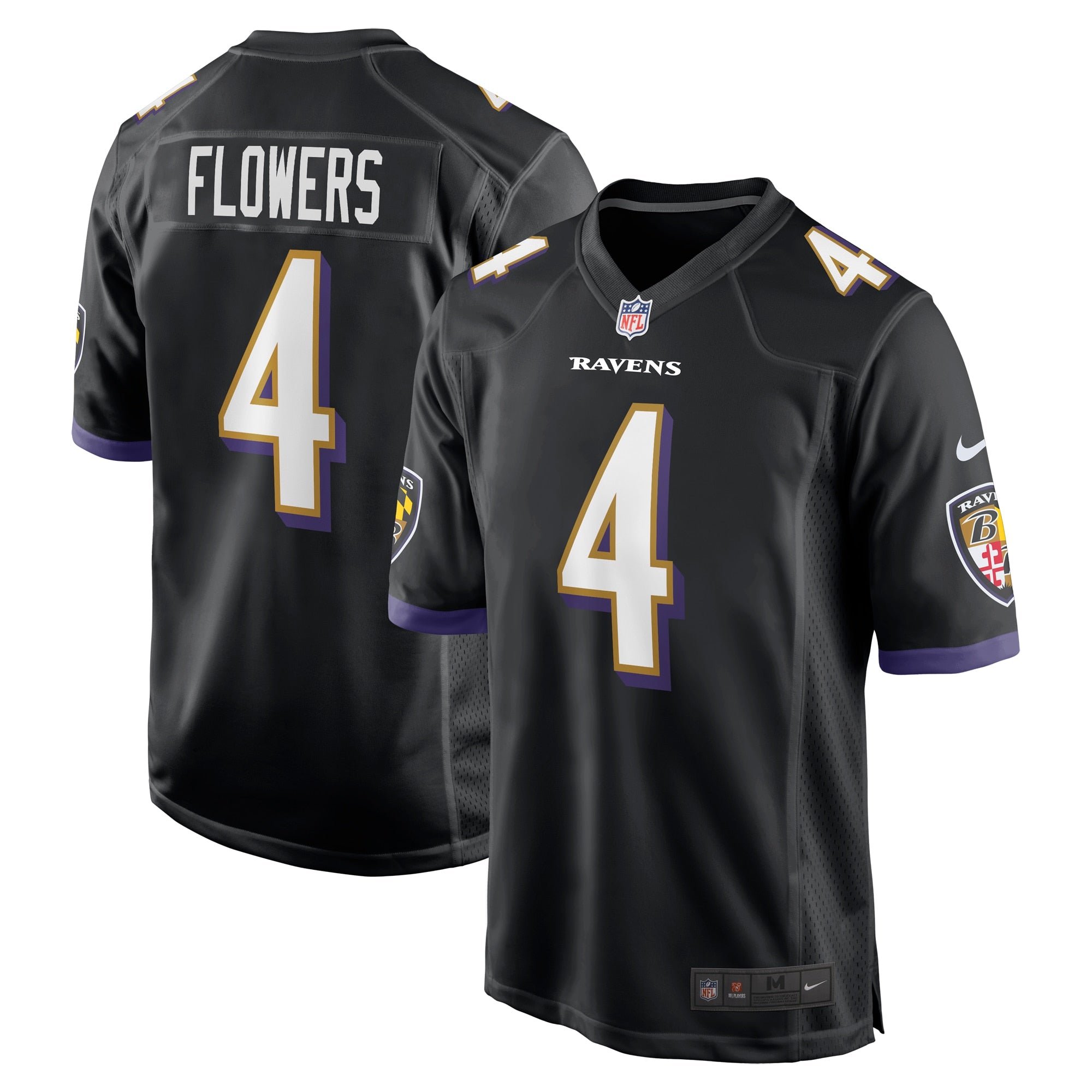 Zay Flowers Baltimore Ravens Nike Game Jersey - White/Black - Image 2