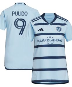 Alan Pulido Sporting Kansas City adidas Women's 2024 Hoops 4.0 Replica Player Jersey - Light Blue