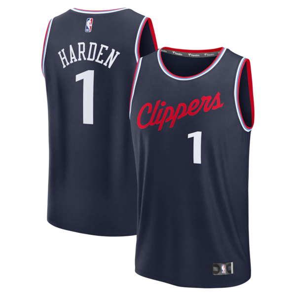 James Harden LA Clippers Fast Break Replica Jersey - Navy - Icon Edition