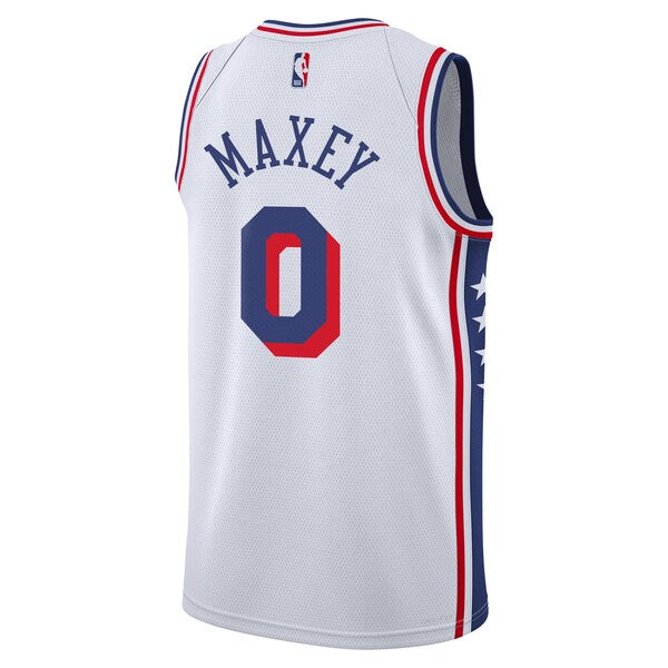 Tyrese Maxey Philadelphia 76ers Nike Youth Association Swingman Jersey - White - Image 3