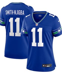 Jaxon Smith-Njigba Seattle Seahawks Nike Women's Throwback Player Game Jersey - Royal