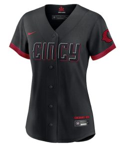 Alternative view of Joey Votto Cincinnati Reds Nike Women's 2023 City Connect Replica Player Jersey - Black