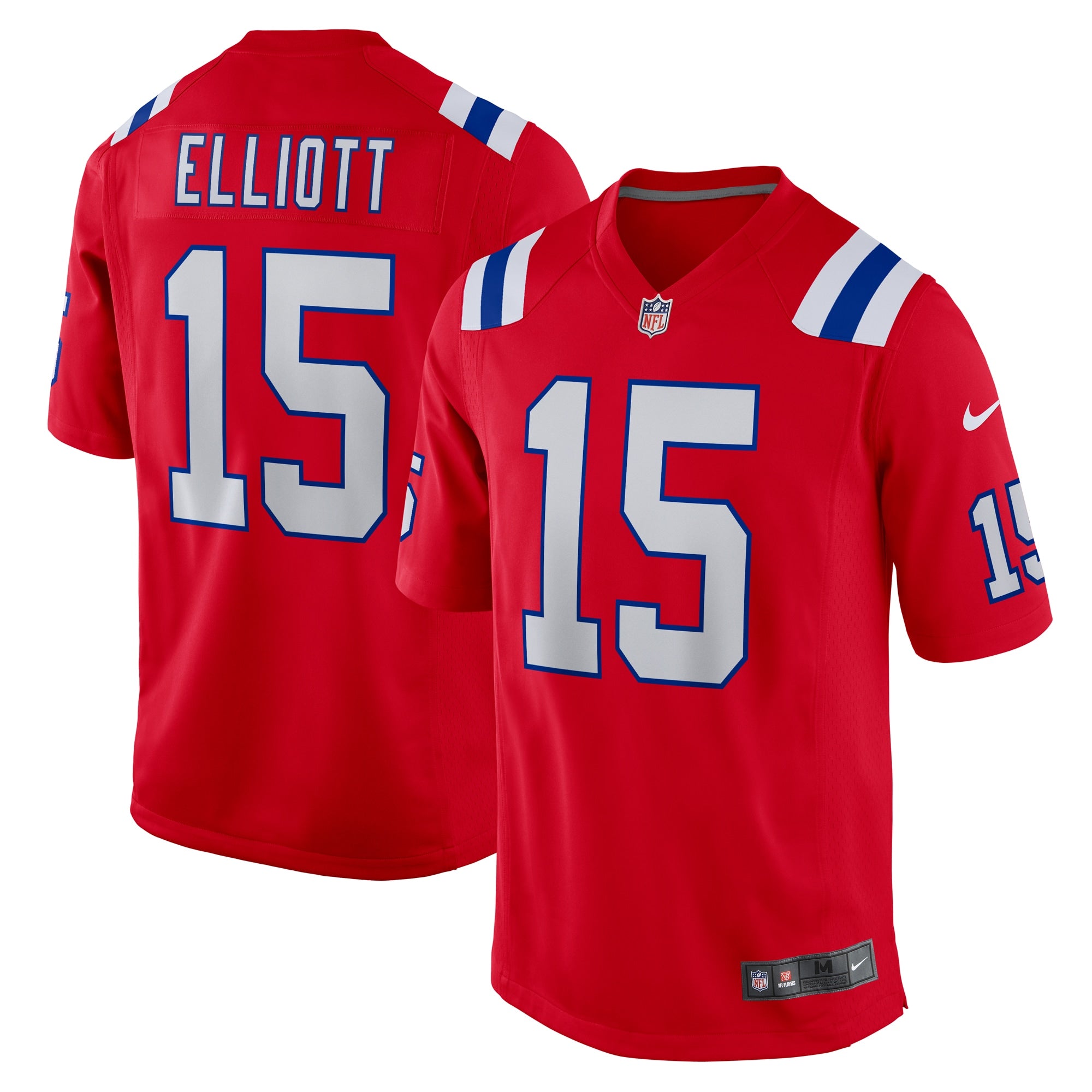 Ezekiel Elliott New England Patriots Nike Game Player Jersey - Navy/Red/White - Image 5