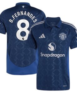 Alternative view of Bruno Fernandes Manchester United adidas 2024/25 Away Replica Player Jersey - Navy